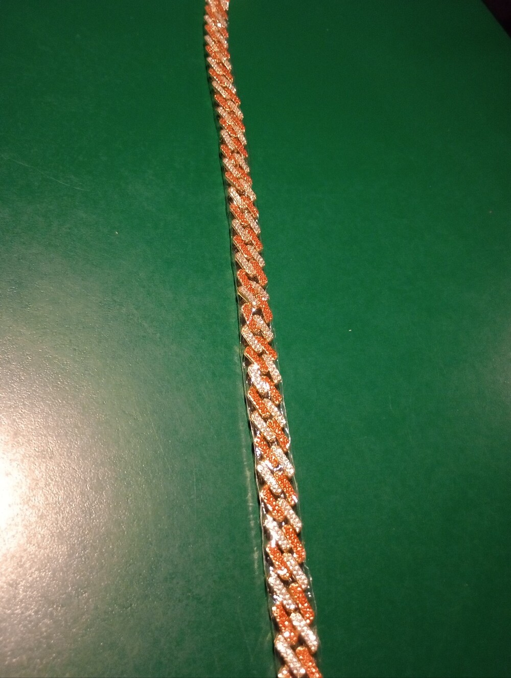 Elegant Braided Orange and Gold Metal Bag Chain 17 Inches